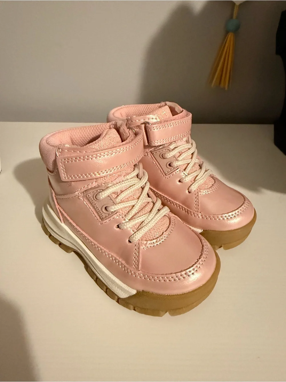 Toddle Girl- OshKosh B'gosh Pink Metallic High-Top Kids Boots